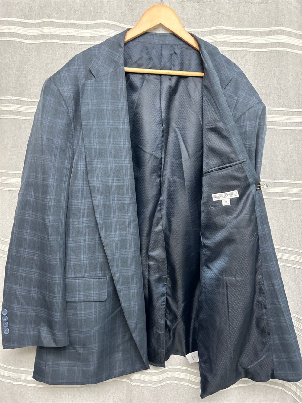 Kings Court Men’s 58 Blue Glen Plaid Blazer Sportscoats Jacket